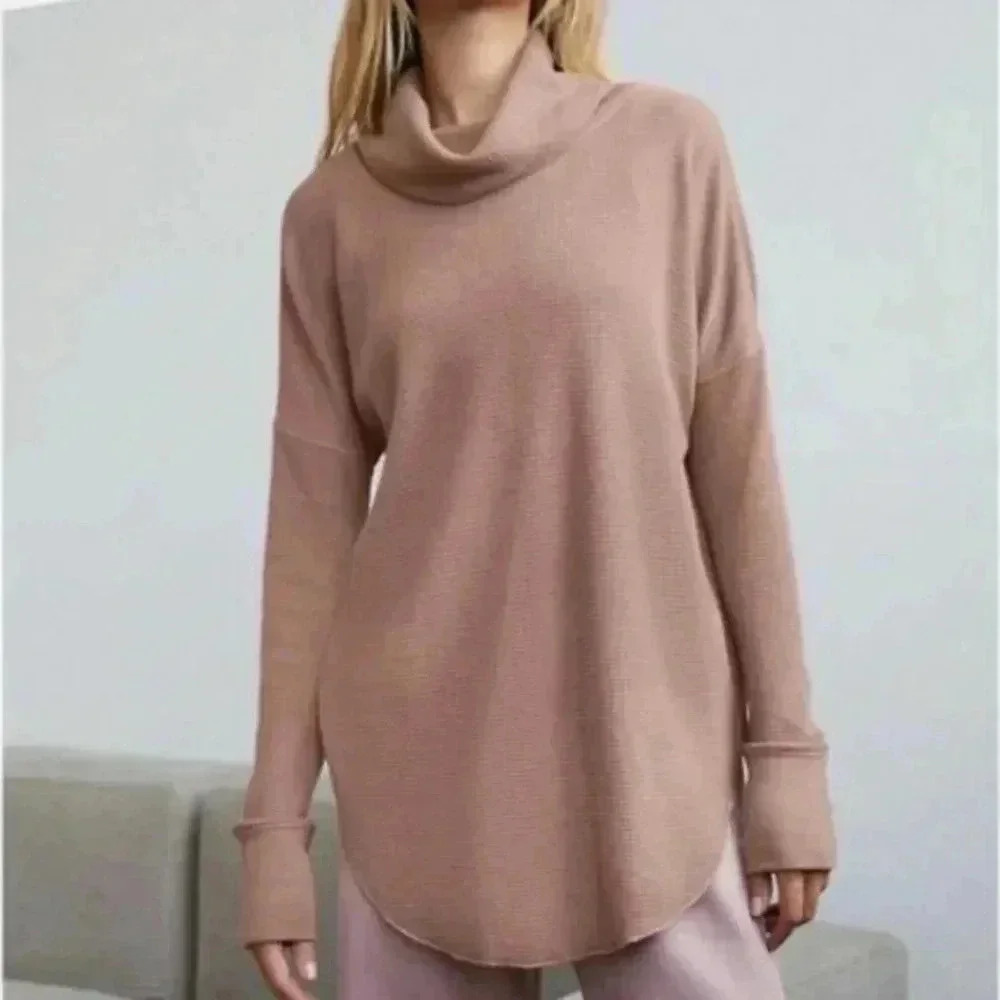 ARITZIA The Group by Babaton Thermal Cowlneck Dusty rose pink/Taupe Size Small
